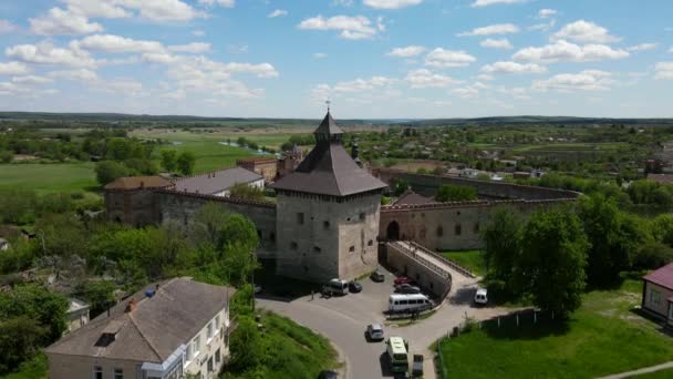 Medzhybizh Festung Eine Mittelalterliche Burg Ufer Des Flusses — Stockvideo