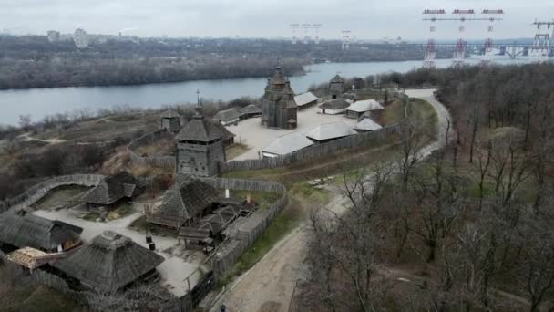 Khorkhorytsya Ukrayna Tarihi Kültürel Rezervi Zaporizhya Sich Prototipi — Stok video