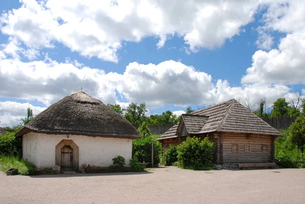 Medieval Wooden Clay Houses Cossacks — Photo