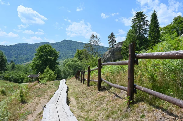 Ortaçağ savunma kompleksi kaya kalesine giden yol. 