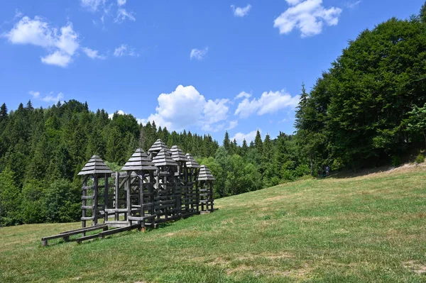 Medieval Defense Complex Rock Fortress Tustan — Foto de Stock