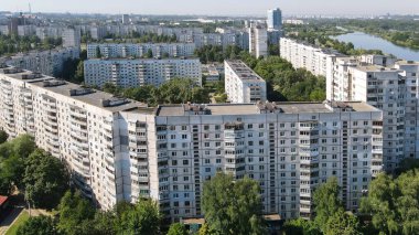 Aerial view of the largest residential area in the city of Kharkov 