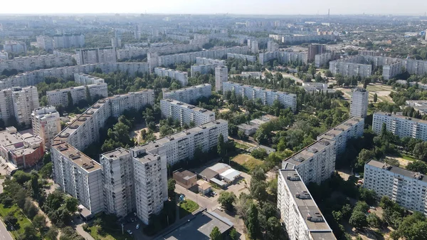 Luchtfoto Van Grootste Woonwijk Stad Kharkov — Stockfoto