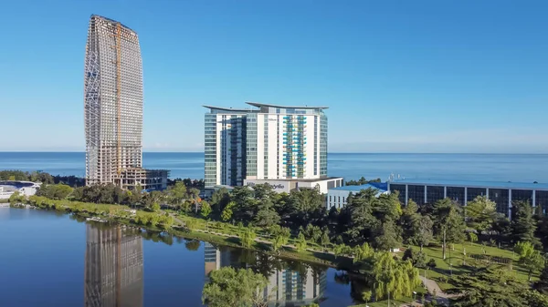 Top View New High Rise Buildings City Batumi — стокове фото