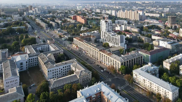 Bovenaanzicht Centrale Laan Het Centrum Van Kharkov — Stockfoto