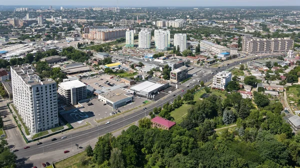 Bovenaanzicht Centrale Laan Het Centrum Van Kharkov — Stockfoto