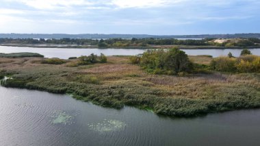 Top view of a small island on the Dnieper river 