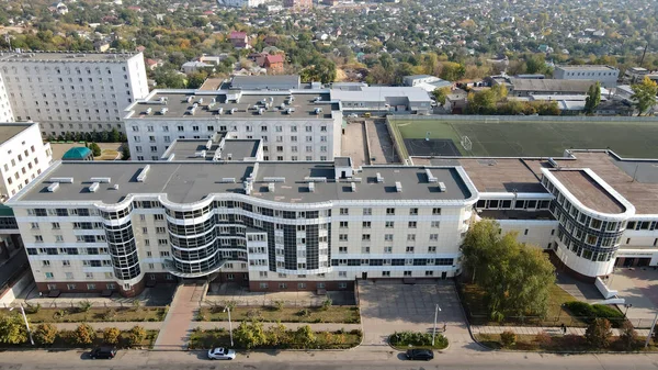 Top view of the modern buildings of the educational institution in the city of Kharkov