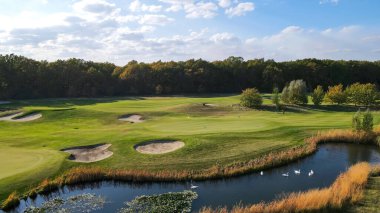 Top view of the golf course in the city of Kharkov 