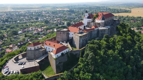 Top View Fortress City Mukachevo Palanok Castle ロイヤリティフリーのストック写真