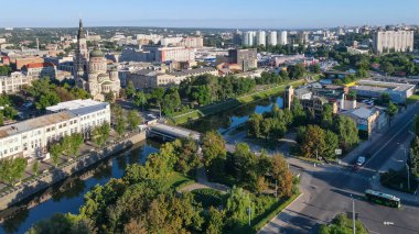 Top view of the central part of the city of Kharkov 