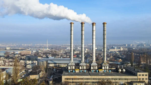 Top view of a thermal power plant in the city of Kharkov 