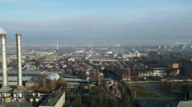 Top view of a thermal power plant in the city of Kharkov 