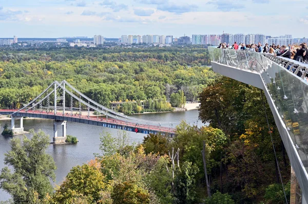 Вид Мост Через Днепр Киеве — стоковое фото