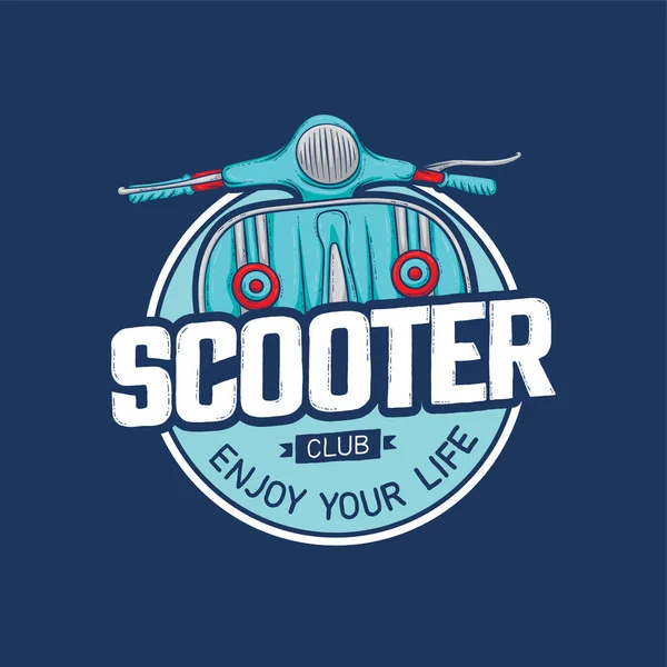 Scooter Clube Mão Desenhada Ilustração —  Vetores de Stock