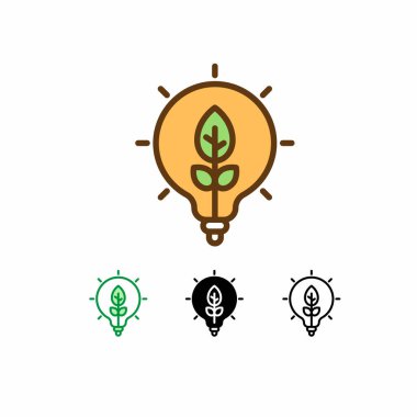 Eko ışık vektör simgesi beyaz arkaplanda izole edildi. Ekoloji ikonu. Dolu çizgi, taslak, sağlam simge. İşaretler ve semboller ağ, logo, mobil uygulama, UI, UX için kullanılabilir