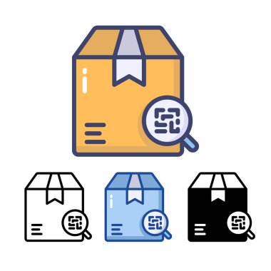 barkod simgesi taranıyor, uygulamalar ve web siteleri için Piktogram düz tasarımı, beyaz arkaplanda izole edilmiş, Vektör illüstrasyonu