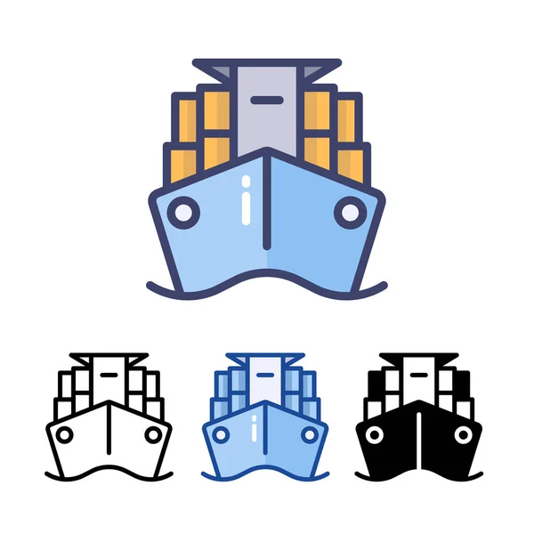 Fartyg Leverans Ikon Symbol Piktogram Platt Design För Appar Och — Stock vektor