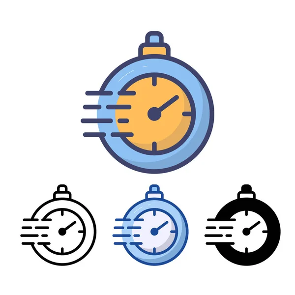 Stopwatch Icon Symbol Pictogram Flat Design Apps Websites Deadline Concept — Stock Vector