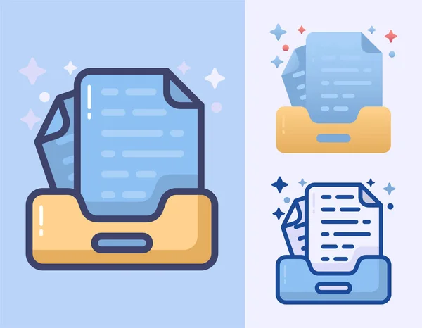 Archive Documents Storage Cartoon Vector Isolated Icon Illustration — 스톡 벡터