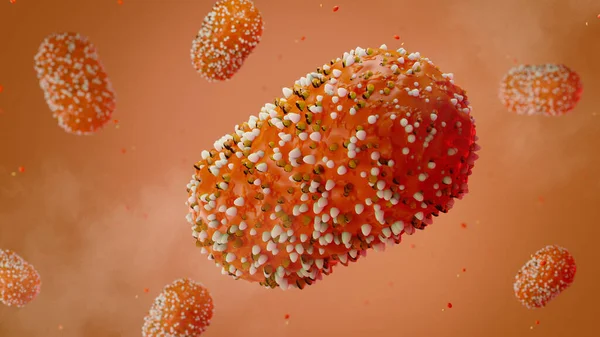 ヒトの整形外科用ウイルスの1つである天然痘ウイルスは 背景バナー形式抽象3Dレンダリング — ストック写真