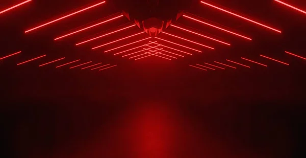 Neon Laser Fluorescent Red Sci Elegant Spaceship Club Night Dark — Φωτογραφία Αρχείου