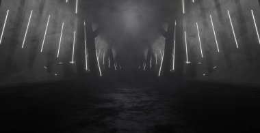 SciFi Robotik Gizemli Sinema Dumanı Beyaz Siber Arka plan Uzaylı Uzay Gemisi Tüneli Resimli Duman Duman Arkaplanı 3D Duman Kağıdı