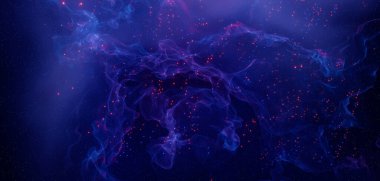 Soyut Fantezi Parlak Bulutsu Canlı Koyu Mor Arkaplan