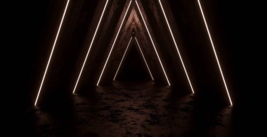 Boş Fütürist Metalik Bodrum Yeraltı Salonu Kara Bakır Resimli Afiş Arkaplan Duvarkağıdı Grafik Tasarım için Yer Var