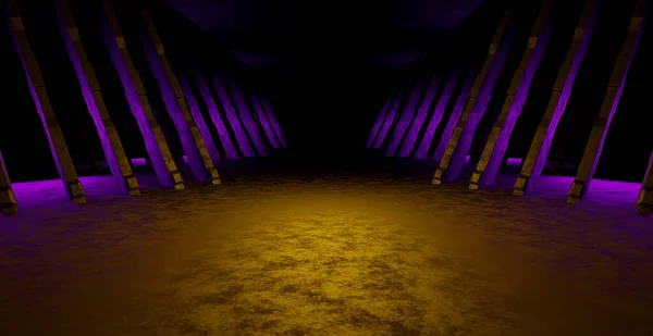 Alien Scifi Metálico Brilhante Grungy Metal Virtual Reality Construction Spotlight — Fotografia de Stock