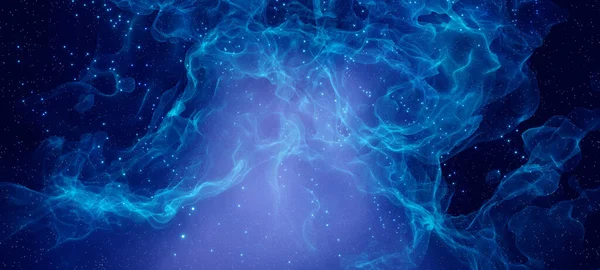 Fondo Cósmico Creativo Bandera Azul Marino Colorido Nebulosa Luminosa —  Fotos de Stock