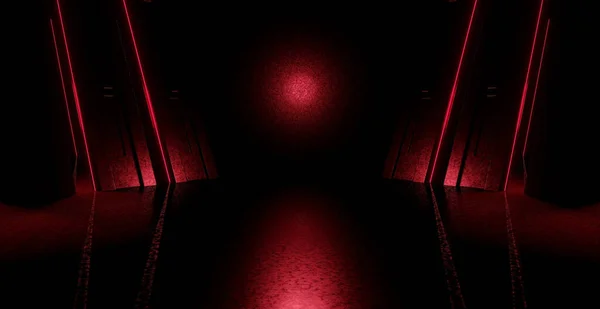 Кібер Вік Етап Шоу Гараж Грубий Гранжевий Тунель Коридор Порожній — стокове фото