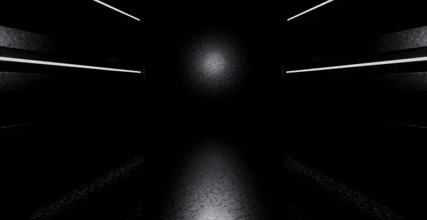 Outerspace Prázdné Zářící Pulzující Laser Showcase Jevištní Chodba Entrance Osvětlené — Stock fotografie