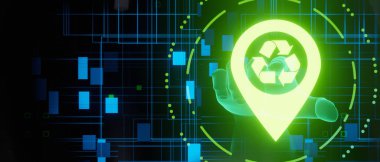 Geo Geri Dönüşüm Fütüristik soyut afiş arkaplanı 3B Görüntü