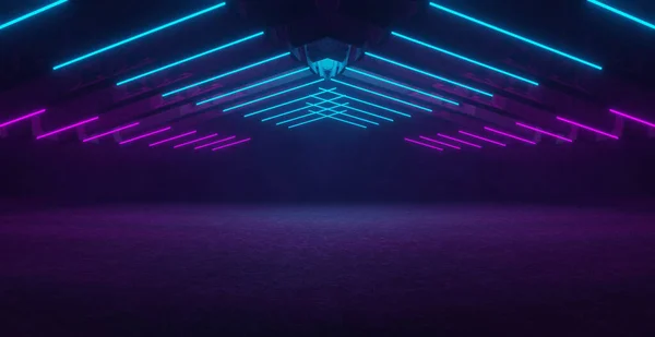 Celestial Alien Sci Neon Glowing Lines Cyber Laser Lights Glass — 스톡 사진