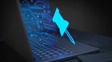 Pin hedefi dijital çevrimiçi hedef 3D Render