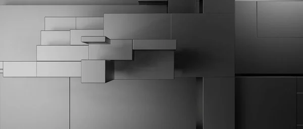 アブストラクト金属ブロック3次元キューブ — ストック写真