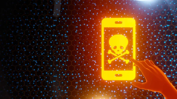 Telefon Korsanlığı Virüsü Üç Boyutlu İşaretleme El Tasarımı