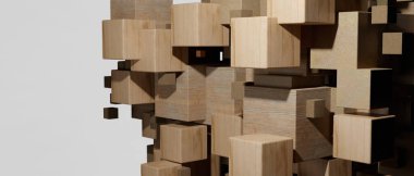 Ağ, ağ oluşturma, internet iletişimi üç boyutlu rustik ahşap soyut