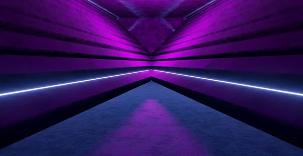 Paneles Cemento Hormigón Sci Underground Tunnel Spotlight Dark Purple Background —  Fotos de Stock