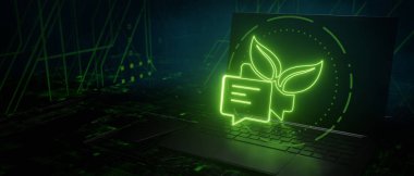 Eko mesaj doğa konsepti 3D oluşturma