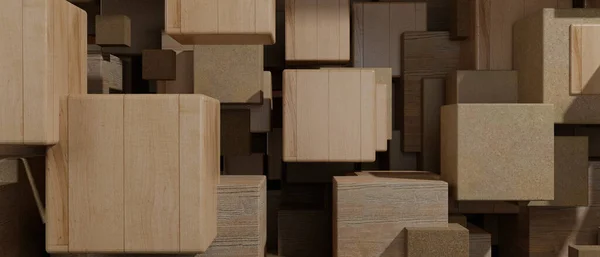 Struktura Dřevěných Bloků Koláže Pozadí Ilustrace — Stock fotografie