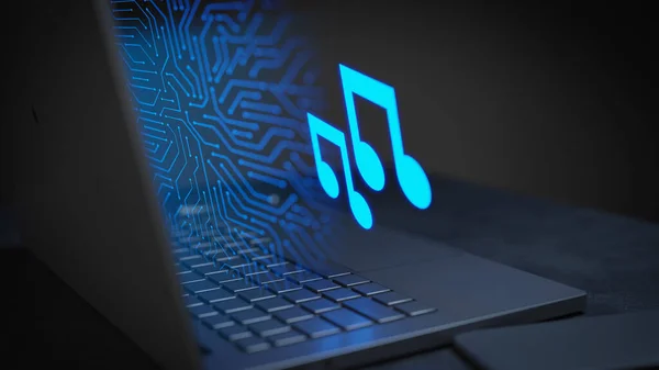 Online music data sharing 3D Render Background