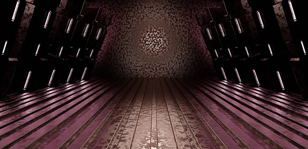 Alien Scifi Space Background Alien Tunnel Ship Corridor Underground Laser — Foto de Stock