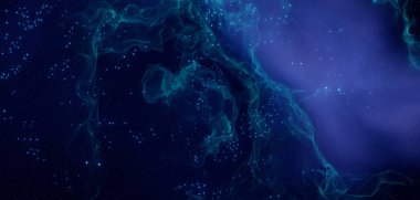 Cozmosta Canlı Renkli Nebula Çok Uzakta Açık Mavi Sancak Arkaplanı