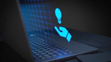 Taze fikir dijital pazarlama çevrimiçi teknoloji 3D illüstrasyon