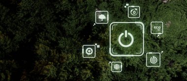 Çevre ekolojisi kavramı. Enerji ve ekolojik kavram 3B Render