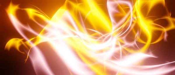 Trendy Light Waves Yellow Orange Abstract Banner Background — Photo