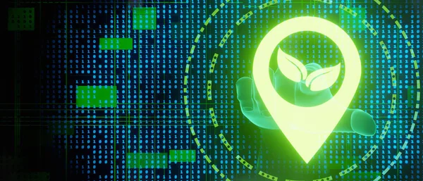 Konum yeşil simge Ağ Soyut Sancak Arkaplan 3B Görüntü