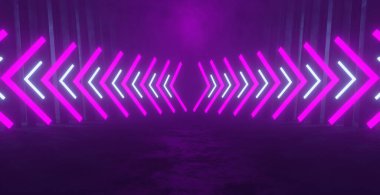 Göksel Uzaylı Beton Mağazası Mor Arkaplan Duvar Kağıdı 3D